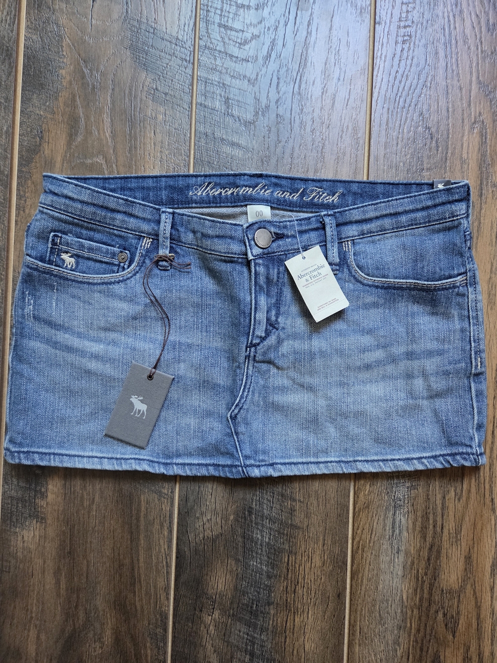 Abercrombie & Fitch Vintage Y2K Denim Mini Skirt 00 Stretch Low Rise
